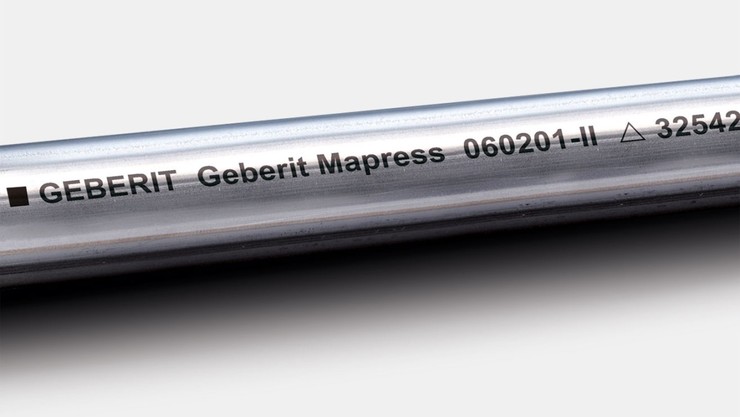 فولاد ضد زنگ Geberit Mapress برای استفاده تایید شده است